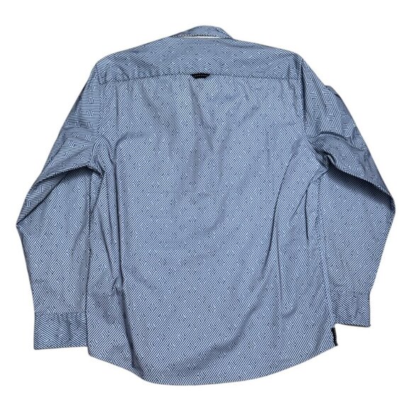 JERMYN & BOND Luxury Designer Blue Business Casual Dress Shirt Mens Medium - Picture 4 of 7